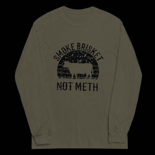 Smoke Brisket Not Meth Men’s Long Sleeve Shirt