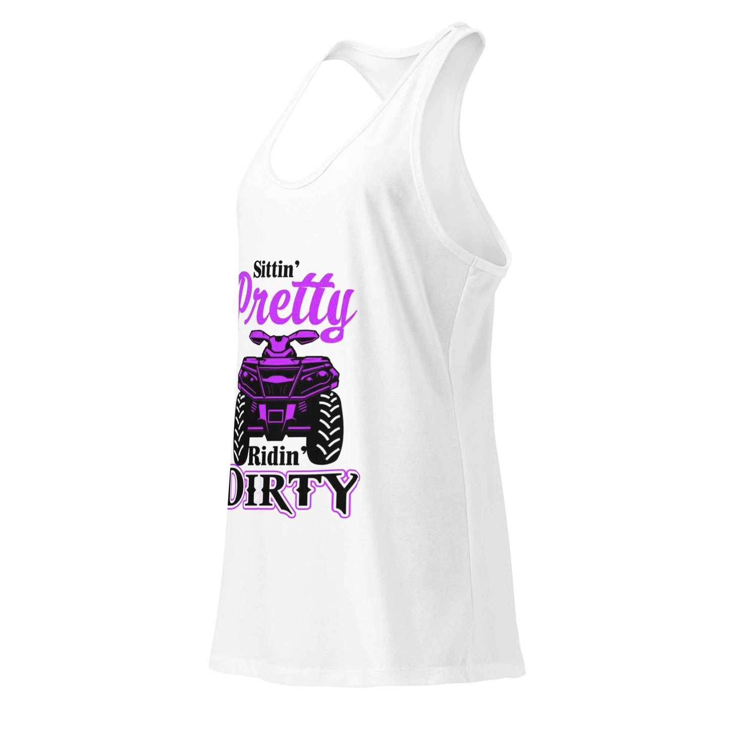 Sittin' Pretty Riding Dirty Women’s fitted racerback tank top