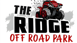 The Ridge Off Road Park logo featuring a red ATV and bold black and red text.