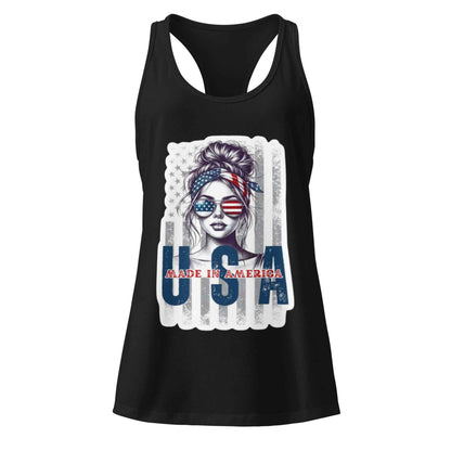 Patriotic Mud Girl Tank Top - American Flag Off-Roading Gear