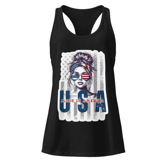 Patriotic Mud Girl Tank Top - American Flag Off-Roading Gear