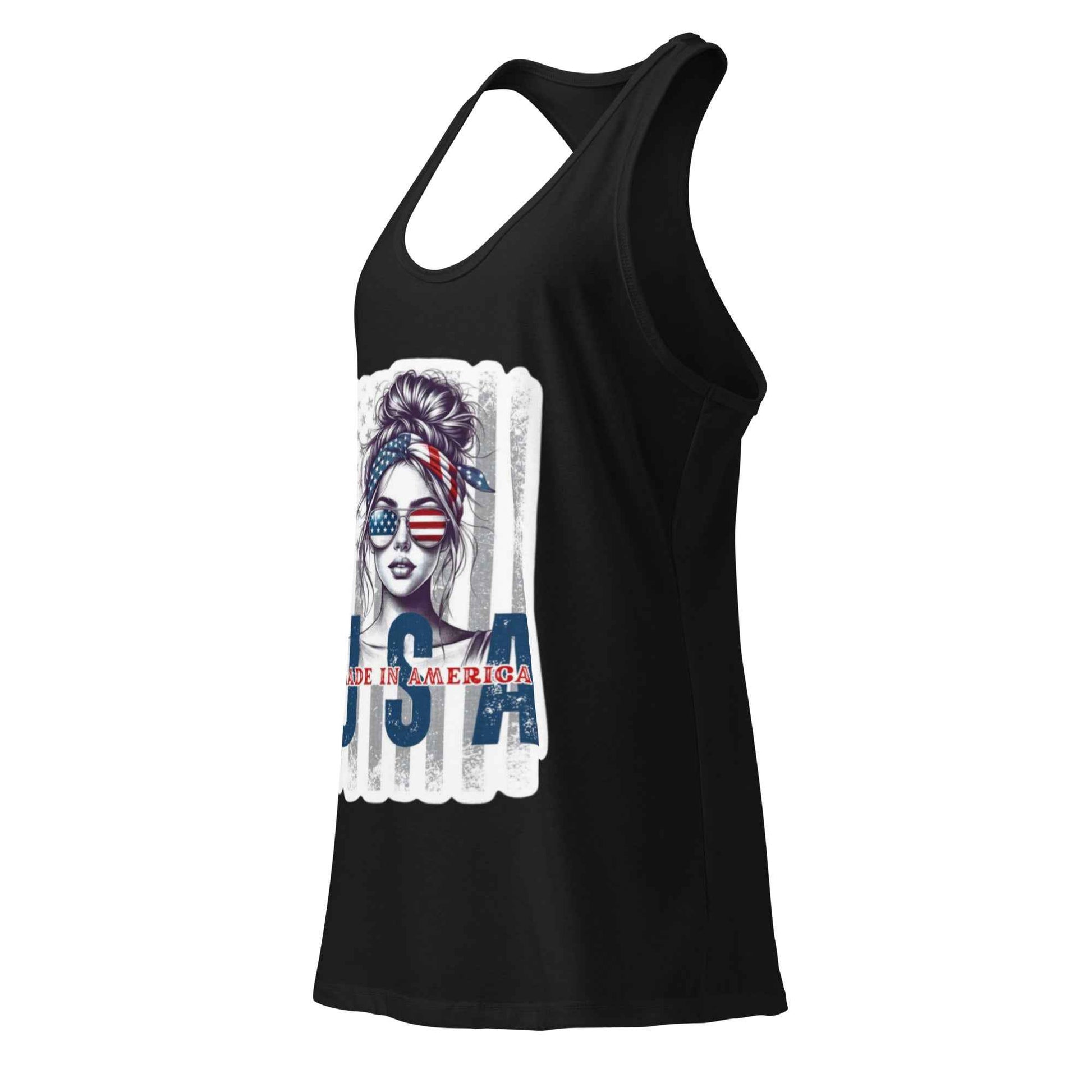 Patriotic Mud Girl Tank Top - American Flag Off-Roading Gear