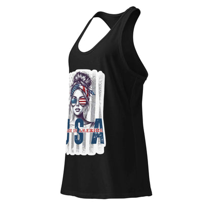 Patriotic Mud Girl Tank Top - American Flag Off-Roading Gear