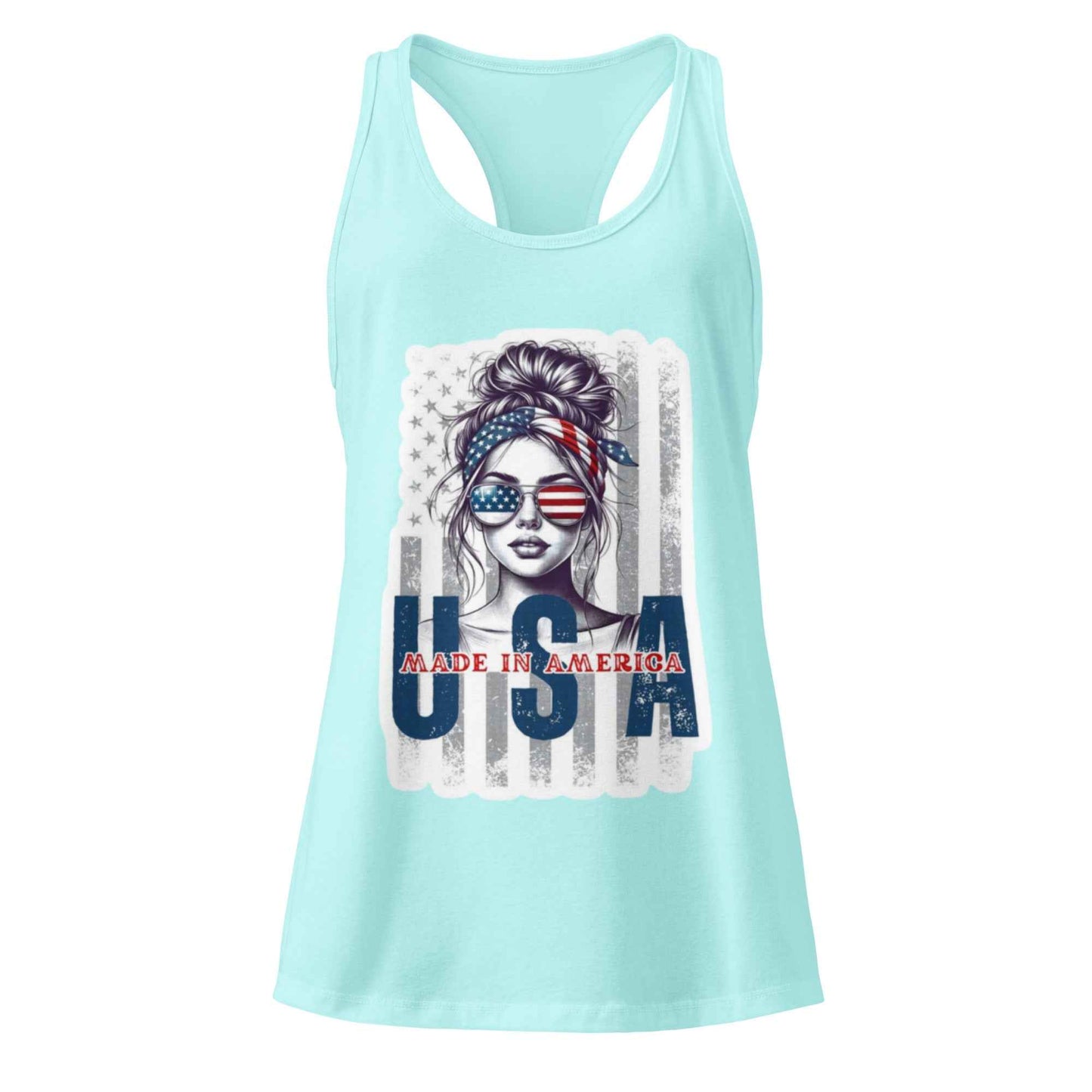 Patriotic Mud Girl Tank Top - American Flag Off-Roading Gear