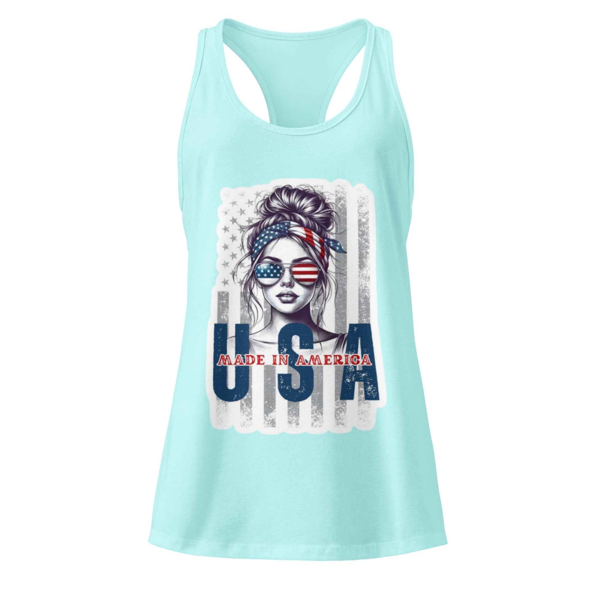 Patriotic Mud Girl Tank Top - American Flag Off-Roading Gear