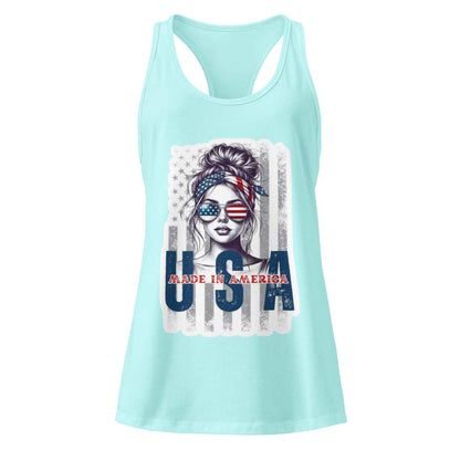 Patriotic Mud Girl Tank Top - American Flag Off-Roading Gear
