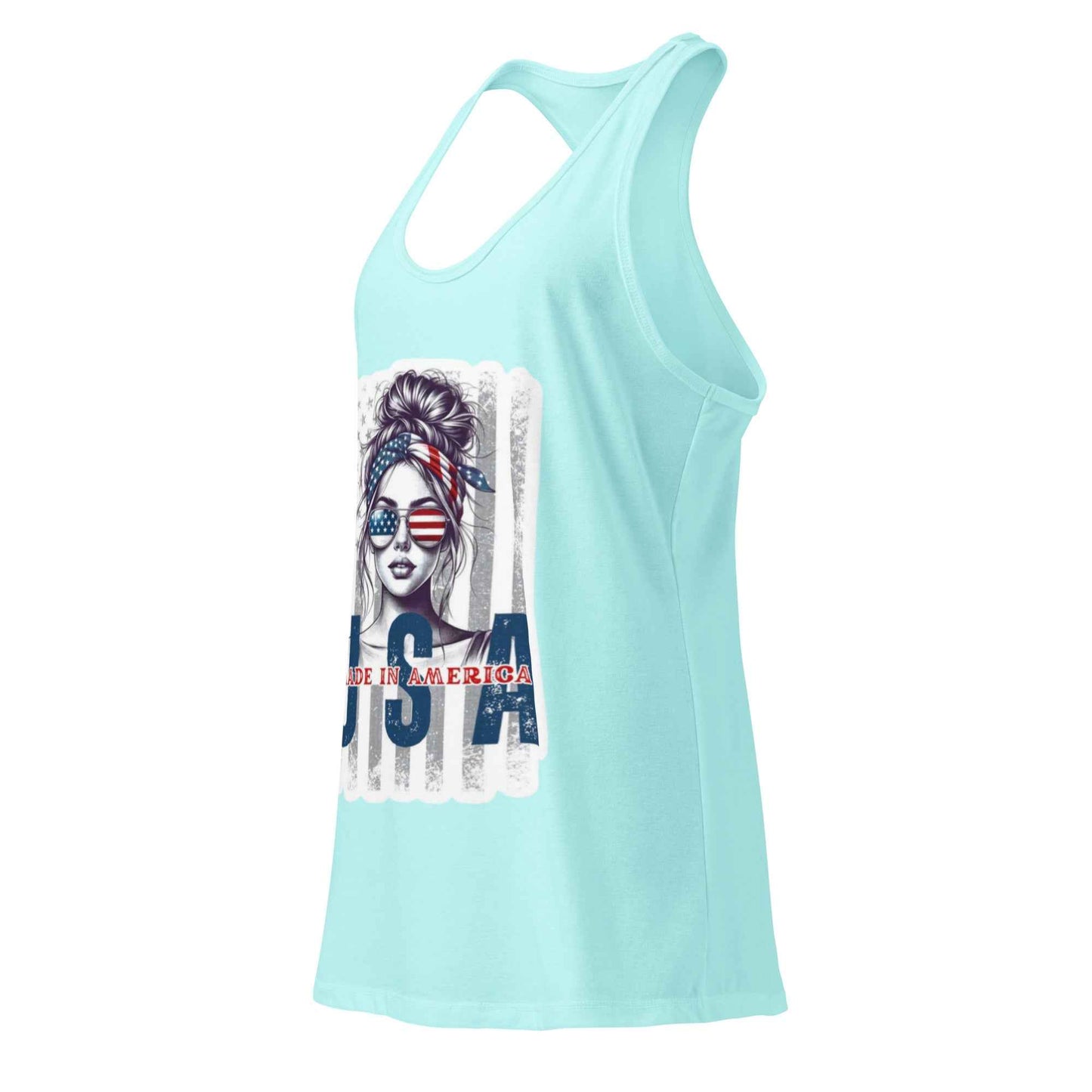 Patriotic Mud Girl Tank Top - American Flag Off-Roading Gear