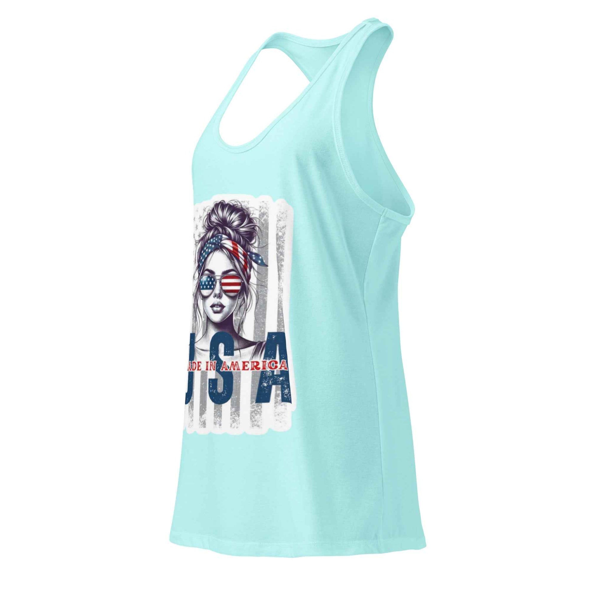 Patriotic Mud Girl Tank Top - American Flag Off-Roading Gear