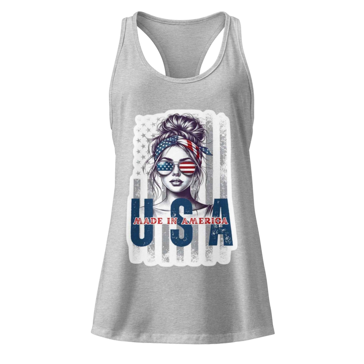 Patriotic Mud Girl Tank Top - American Flag Off-Roading Gear
