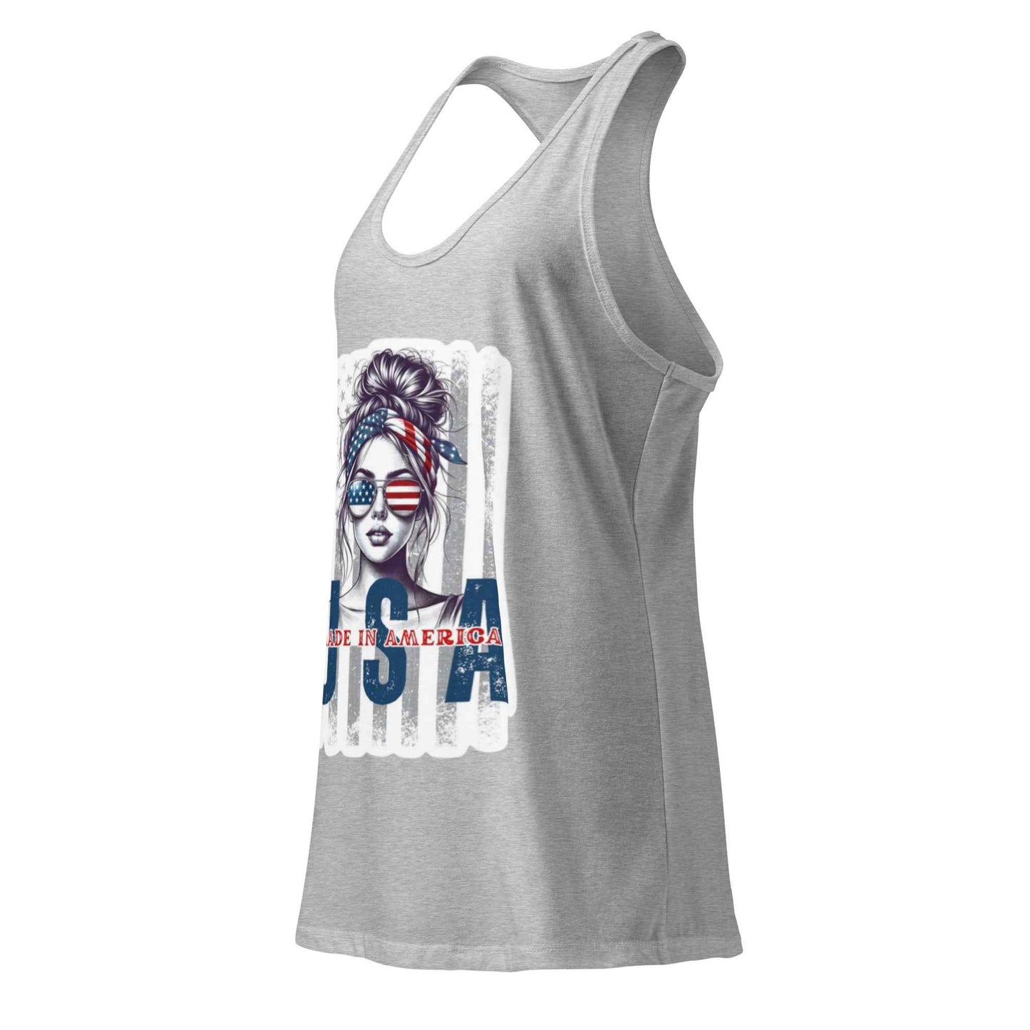 Patriotic Mud Girl Tank Top - American Flag Off-Roading Gear