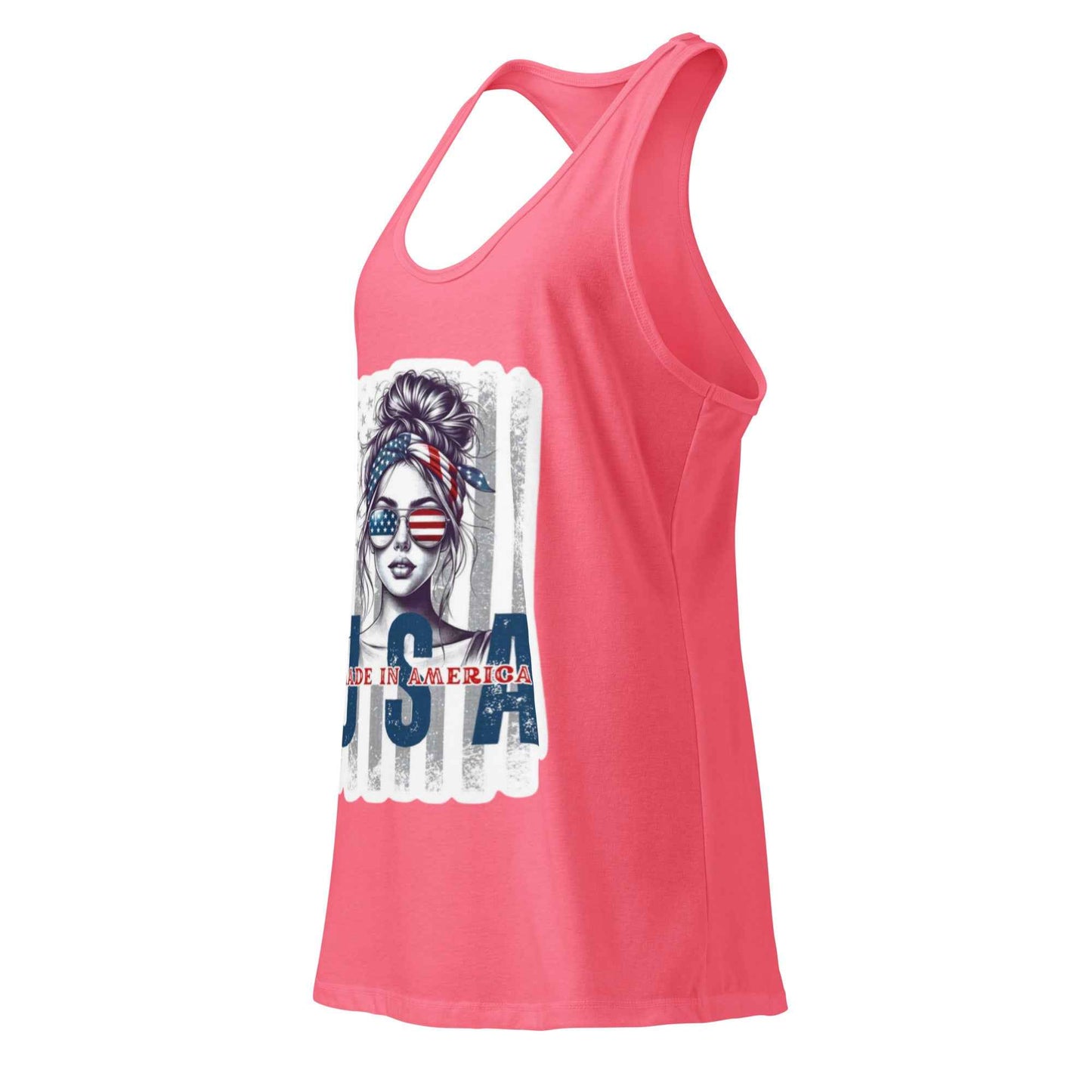 Patriotic Mud Girl Tank Top - American Flag Off-Roading Gear