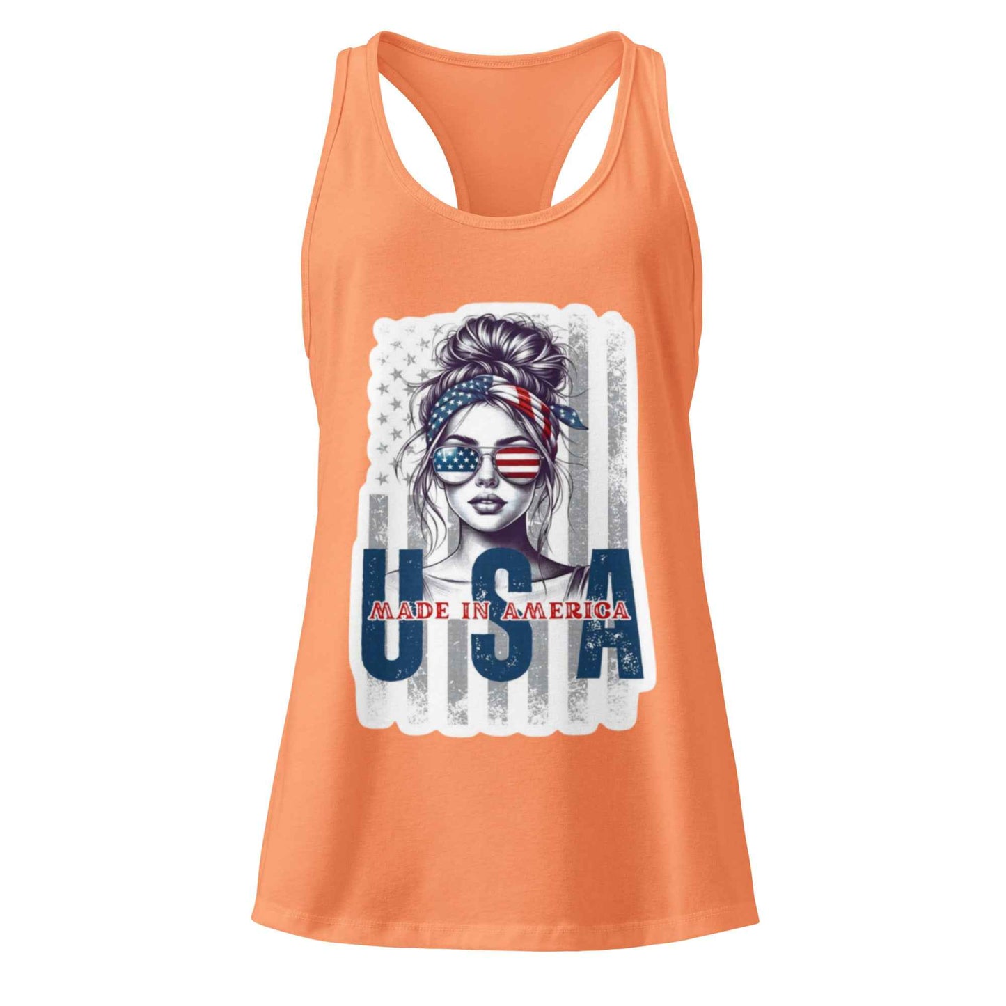 Patriotic Mud Girl Tank Top - American Flag Off-Roading Gear