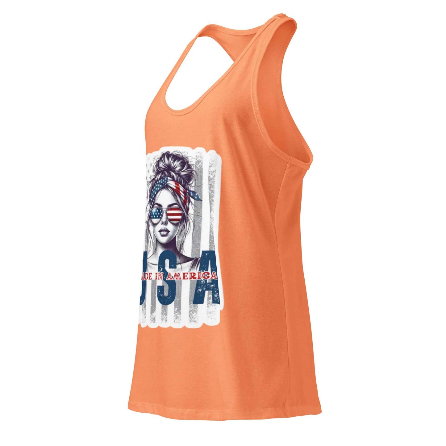 Patriotic Mud Girl Tank Top - American Flag Off-Roading Gear