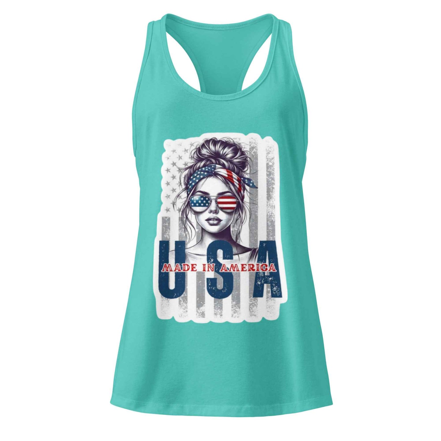 Patriotic Mud Girl Tank Top - American Flag Off-Roading Gear