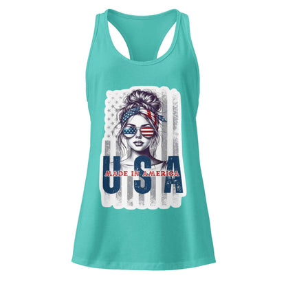Patriotic Mud Girl Tank Top - American Flag Off-Roading Gear