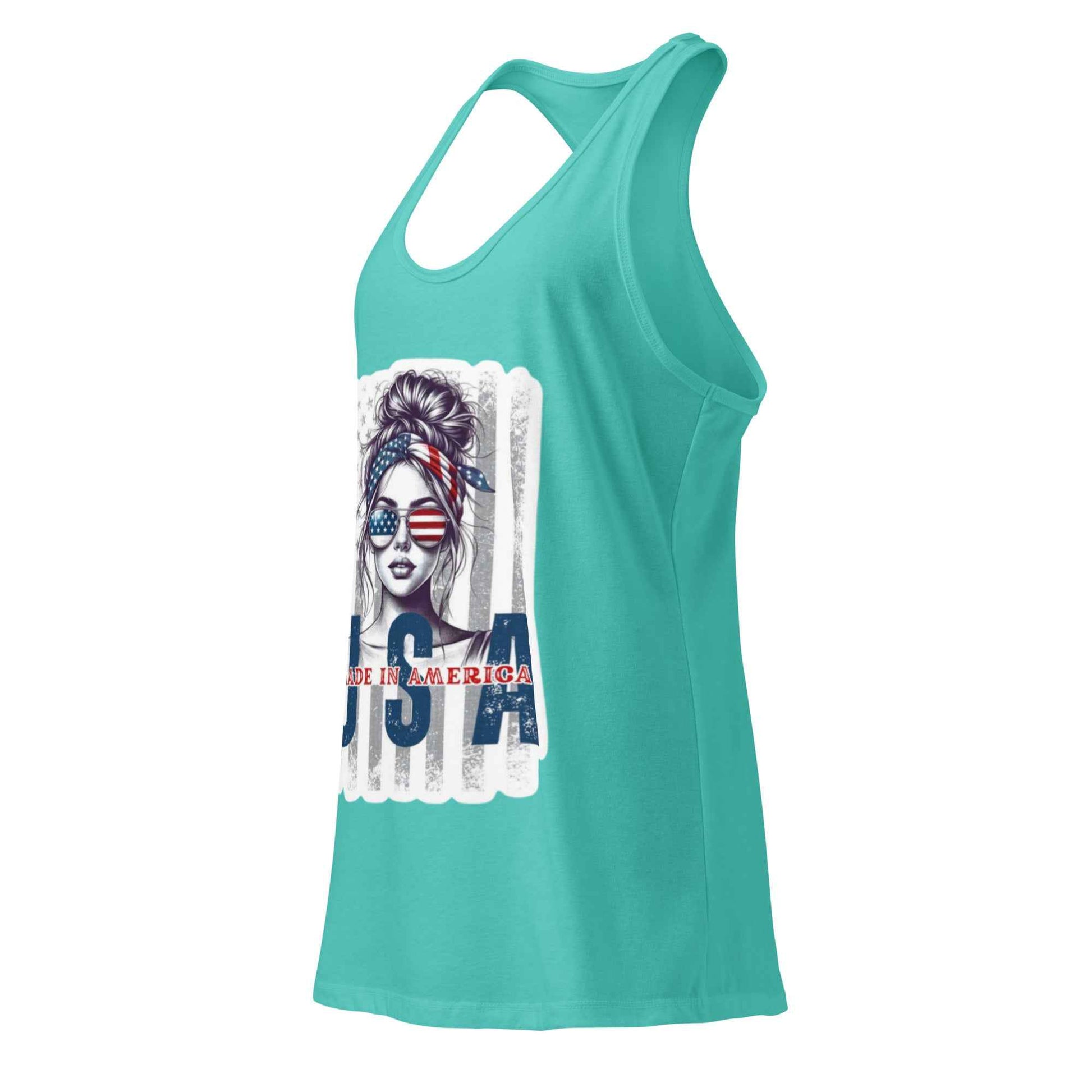 Patriotic Mud Girl Tank Top - American Flag Off-Roading Gear