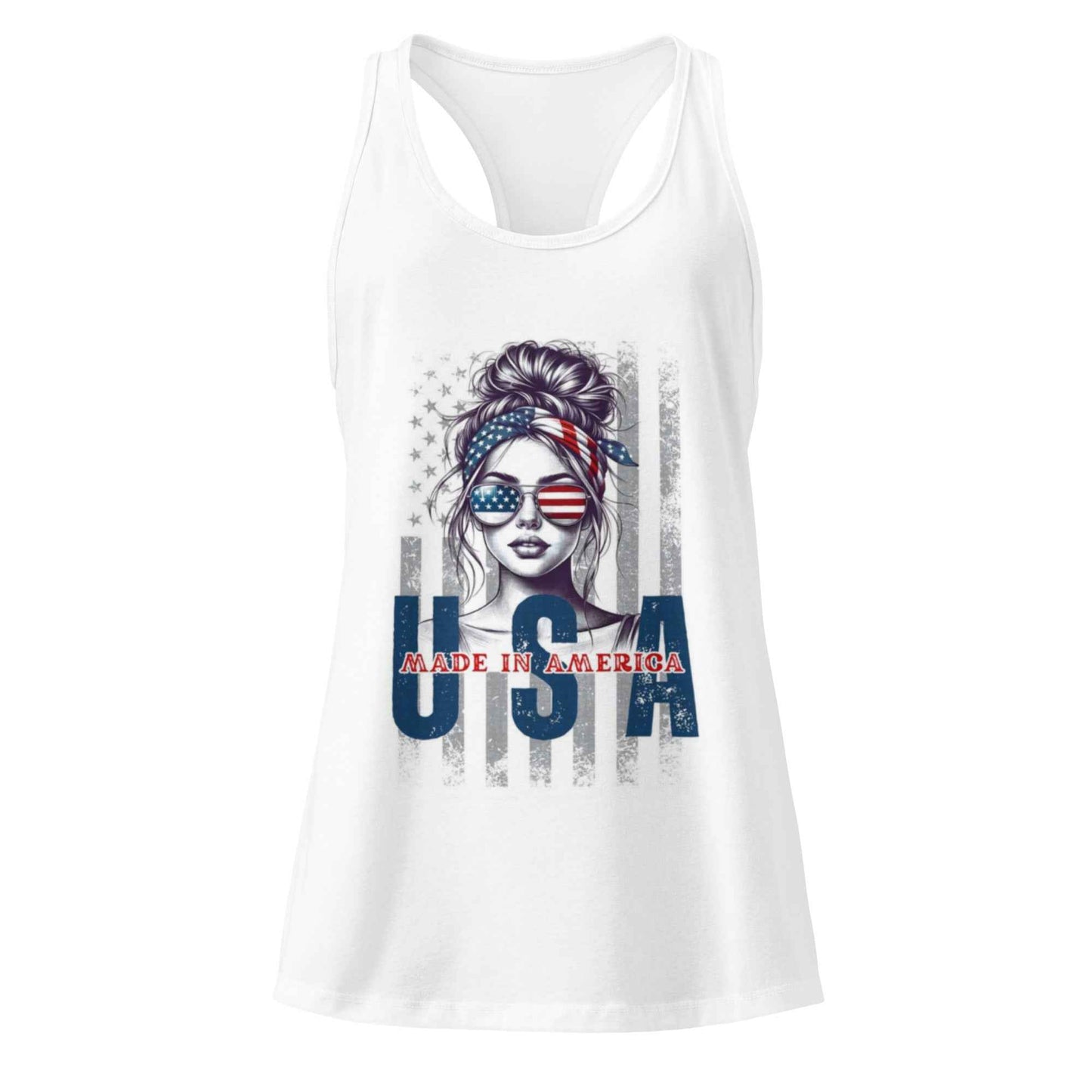 Patriotic Mud Girl Tank Top - American Flag Off-Roading Gear