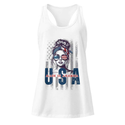 Patriotic Mud Girl Tank Top - American Flag Off-Roading Gear