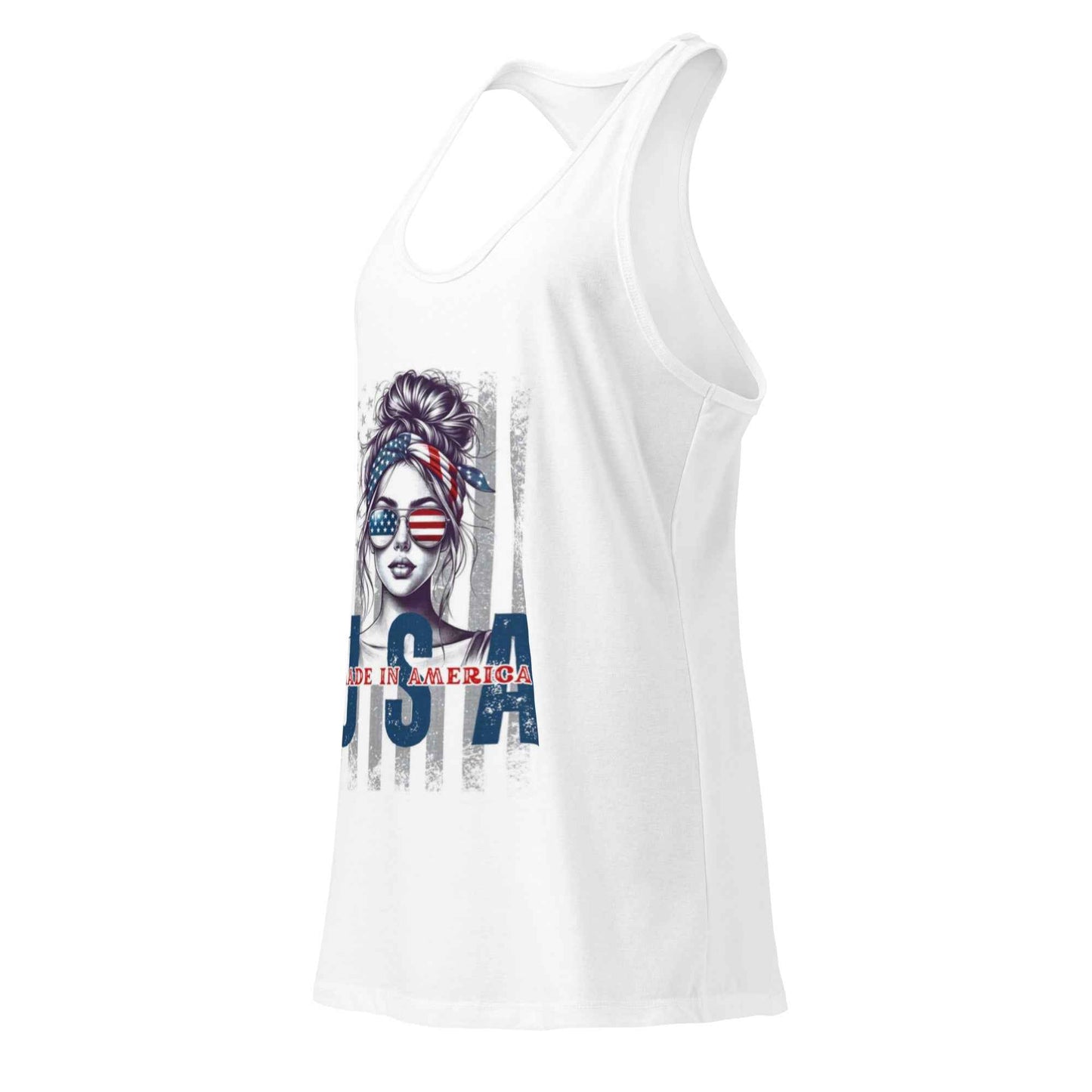 Patriotic Mud Girl Tank Top - American Flag Off-Roading Gear