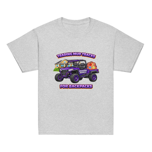 Youth Mud Tracks to Backpacks T-Shirt | Back to School Offroad Tee